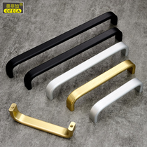 Of plus black wardrobe door handle modern simple furniture hardware cabinet aluminum alloy gold drawer handle