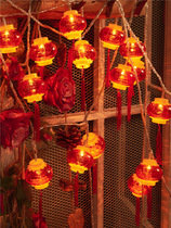 New year scene layout Spring Festival decoration products led lantern flashing light string light outdoor festival red lantern hanging ornaments