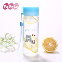 Japan Portable Water Cup Creative Lemon Cup Glass with Handcup Students accompanying sports water bottle F