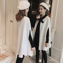 Pregnancy Woman Dress Autumn Winter Clothing Suit Fashion style 2020 new Korean version of pregnant woman Lioneddress Collar Blouse Cloak Cloak Jacket