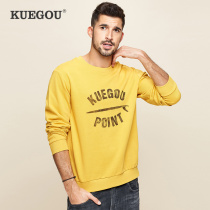 Special offer]Mens round neck sweater mens spring new casual contrast letter printing pullover 2242