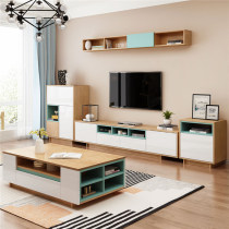 Guyi Nordic TV cabinet Coffee table combination wall cabinet Modern simple living room TV background wall cabinet combination cabinet set