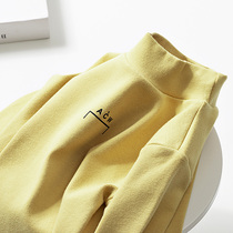 Girls undershirt 2021 new CUHK child pure cotton long sleeve boy T-shirt half high collar autumn winter style child blouse