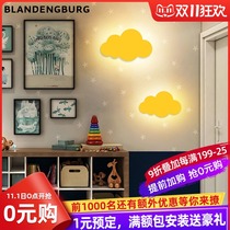 Childrens room wall light cartoon boys and girls creative Net red bedroom light cloud wall modeling light led bedside light