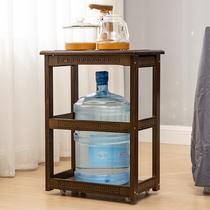Mobile tea table tea cabinet household tea table living room Chinese tea side cabinet kettle one-piece small tea cabinet solid wood