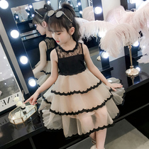 Korean girls summer clothes 2021 new foreign style fairy dress puffy gauze cake skirt girl princess dress tide