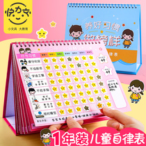 Child growth self-discipline table Home work and rest time management Punch card daily reward record plan table Good habit behavior development Family wall stickers stickers Learning primary school artifact Kindergarten