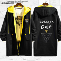 qghappy team uniform cat surrounding clothes fly team Gemini men and women couples jacket spring and autumn trench coat