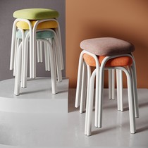Household stools can be stacked living room dining room Iron Leg Square stool strong and durable small bench ins ins Net Red fashion soft