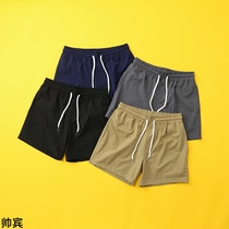 Four-sided high stretch sports casual shorts mens summer thin three-piece pants solid color Korean slim 3-Point beach pants