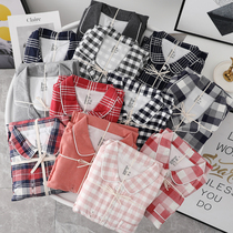  Fawn recommended Yuan factory to divide men and womens double-sided scratching shearing flannel edging pajamas home clothes