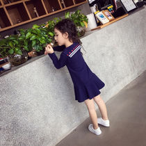 Girls spring and autumn dress new middle school students girl long sleeve college style skirt foreign style fashion Korean version