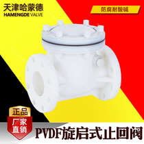 PVDF flange swing check valve plastic chemical corrosion resistance horizontal check valve check valve resistant to strong acid and alkali