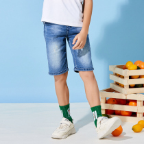 Simbana Childrens Wear Boys Denim Shorts Summer 2021 New Mens Baby Trousers Casual Five-point Jeans