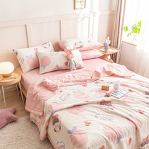 Inside and outside cotton summer quilt Xinjiang cotton thin quilt pure cotton air-conditioning quilt four-piece kindergarten single double student