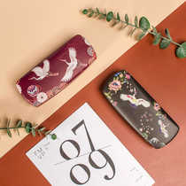 Myopia glasses case male and female creative art retro simple ins girl portable crane eyeglass frame storage box