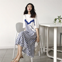 Pregnant mother tide dress knee pregnant woman summer dress long pregnant woman dress summer pregnant woman dress tide mother long dress to ankle