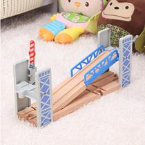 Leku Wooden Double Lift Bridge Fence Bridge Small Train Track Wooden Accessories Accessories Toy Mi Rabbit