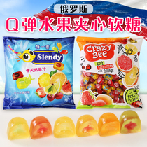 Russian bees fudge juice sandwich fruit candy like winning brand QQ gummy candy childrens snacks