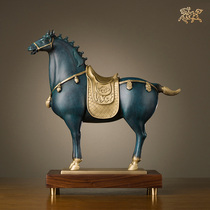 Copper master all copper ornamentsRoyal Tang Horse II Copper crafts Home accessories gift ornaments