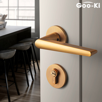 Georgi yellow bronze Nordic simple modern minimalist indoor door lock Light luxury bedroom door lock Door universal type