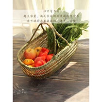 Bamboo basket hand-held vegetable basket bamboo woven products kitchen egg rattan hand-woven fruit household storage basket