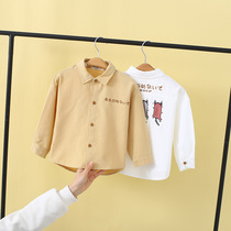 Boys casual autumn clothes 2021 New Baby tide childrens clothing childrens cotton shirt top Children foreign style thin shirt