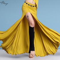 Belly dance practice suit skirt New beginner bottoms Sexy Oriental dance long dress large swing fishtail skirt Autumn and winter