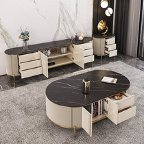 Willstyle Light Lavish Rockboard Tea Table TV Cabinet Combo Small family Living room modern minimalist terrace wall cabinet TV enclosure