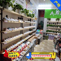 Shoe store Shoe rack display rack Store wall shoe rack Multi-layer commercial childrens shoe store shoe display cabinet Solid wood clothing