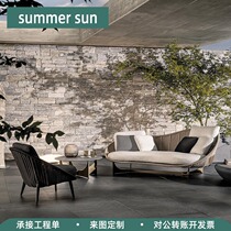 Nordic Outdoor Leisure Couch Villa Patio Balcony Sofa Sofa Chair Outdoor Open-air Garden Single simple rope choreography