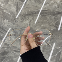 Ultra light with myopia glasses female Small Box anti-blue glasses frame plain face thin red book net red eye frame women