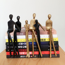 Nordic home bronze man light luxury ornaments study model room creative modern simple bookcase decoration doll decoration