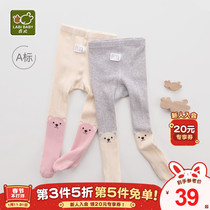 Rabbis official flagship girls one-piece pantyhose autumn clothes new baby girl elastic leggings socks outside wear