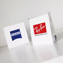 Lenses LOGO table cards Desk Taica acrylic desktop Products Desk signs Desk Card Advertising Display Pendulum custom