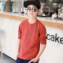 Boy Clothing Boy Long Sleeve T-shirt 2022 Spring Dress New CUHK Tong Round Collar Korean Version Compassionate Sleeve Hooded