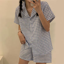 Cardigan pajamas womens spring summer short-sleeved shorts set summer plus size cartoon leisure student home clothes two-piece autumn