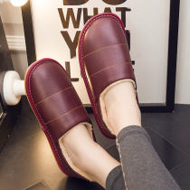 Cotton shoes female winter old man gush anti-slip waterproof thick bottom warm home shoes Mens home Old age bag heel cotton slippers