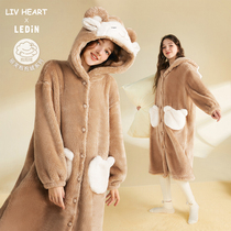 LIVHEART Lepcho joint bear autumn and winter pajamas warm girl home suit