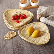 KENS Artisanal Bamboo Weaving Restaurant Hotel Refreshment Pan Cake Snack Basket Hot Pot Vegetable Basket Day Style Sushi Pan