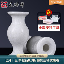 Natural white marble vase cemetery front ornaments stone carving vases burial to the tomb sweeping funeral supplies free of mail