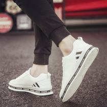 Tide brand 2021 new white shoes mens casual board shoes Korean version of the trend wild student leather fashion low shoes