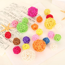 Fan makeup pastoral home living room hanging jewelry ornaments Willow color ball wedding room decoration colored small rattan ball