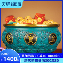 Jinyu Mantangpure copper cornucopia decoration Entrance living room lucky decoration Decorative arts and crafts Feng Shui gathering wealth