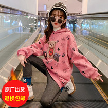 Girls necropolis for autumn and winter clothing 2022 new foreign gas CUHK children plus suede thickened girl trendy warm blouses