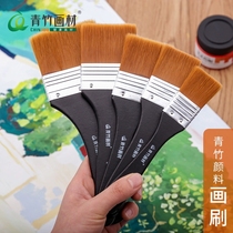 Green Bamboo Nylon Plate Brush Suit Water Powder Oil Painting Propylene Brush Students Beginners Fine Art Professional Supplies Drawing Pen Brush Hand-painted Wall Plotter Pen Graffiti Painted tool plate brush