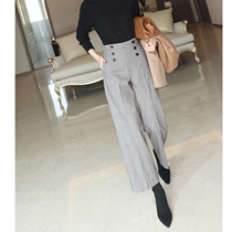 JOLIMENT Gray high waist straight casual pants women 2020 Autumn and Winter new commuter elegant intellectual wide leg pants