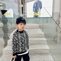 Childrens clothing boys sweater sweater sweater 2021 Winter new boy baby Foreign style pullover Diamond sweater children