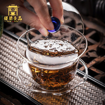 New Taiwan Heji Xinghong Glass cover bowl Household teacup Heat-resistant and anti-scalding large three-cai cup Kung Fu tea set