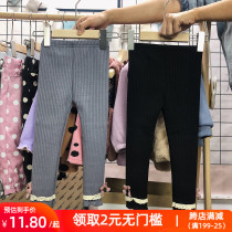 Winter girls plus velvet leggings 2020 winter New Baby threaded cotton padded pants children warm pants